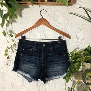AEO Hi -Rise Festival Jean Shorts Dark Wash Size 4